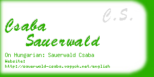 csaba sauerwald business card